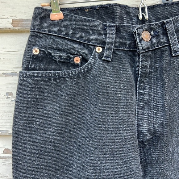 Vintage Levi's 512 Slim Fit Tapered Leg Black Cotton High Waist Mom Jeans H16 - Picture 3 of 12